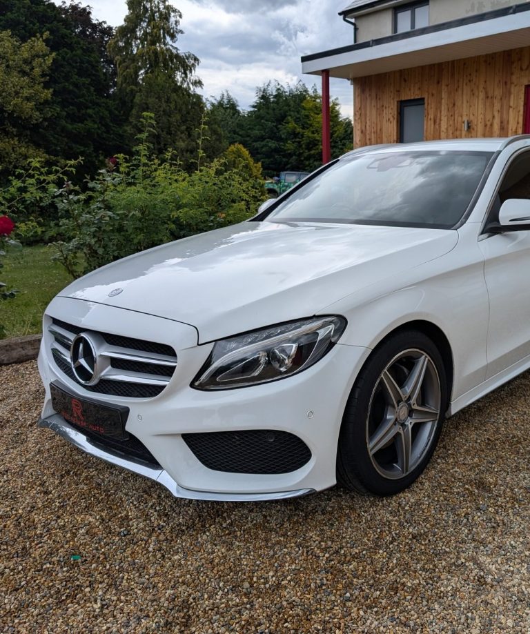 White C-Class A white Mercedes C-Class